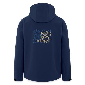 La musique est ma vie Thérapie - Veste softshell homme en polyester recyclé Stanley/Stella - marine - Dos - AI Model Male 185 light (185cm)