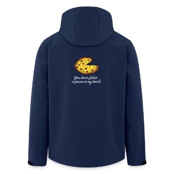 You have stolen a pizza in my heart white - Men’s Recycled Softshell Jacket by Stanley/Stella - navy - Back - AI Model Male 185 light (185cm)