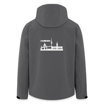 Hamburg skyline - Men’s Recycled Softshell Jacket by Stanley/Stella - anthracite - Back - AI Model Male 185 light (185cm)
