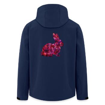 Lapin Lapin de Pâques rose idée cadeau - Veste softshell homme en polyester recyclé Stanley/Stella - marine - Dos - AI Model Male 185 light (185cm)