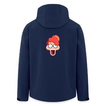 Crazy redhead with glasses - Men’s Recycled Softshell Jacket by Stanley/Stella - navy - Back - AI Model Male 185 light (185cm)