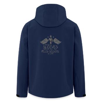 War Soldier Tattoo Veteran Patriot Gift Ink - Men’s Recycled Softshell Jacket by Stanley/Stella - navy - Back - AI Model Male 185 light (185cm)