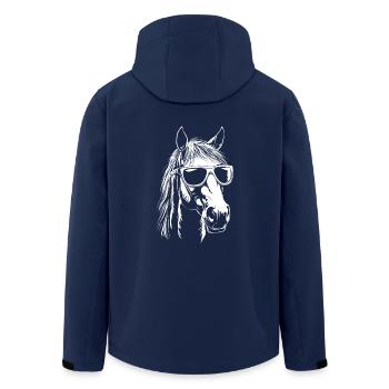 Pferd Sonnenbrille - Recycelte Männer Softshell-Jacke von Stanley/Stella - Navy - Hinten - AI Model Male 185 light (185cm)