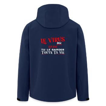 Kin ball virus cadeau sport - Veste softshell homme en polyester recyclé Stanley/Stella - marine - Dos - AI Model Male 185 light (185cm)