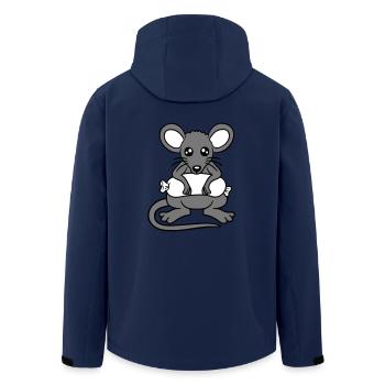 Maus großes Würstchen essen Hunger Wurst Grillen - Recycelte Männer Softshell-Jacke von Stanley/Stella - Navy - Hinten - AI Model Male 185 light (185cm)