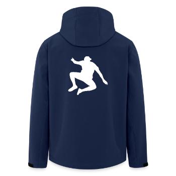 Cool motive: Freerunning Springer - Men’s Recycled Softshell Jacket by Stanley/Stella - navy - Back - AI Model Male 185 light (185cm)