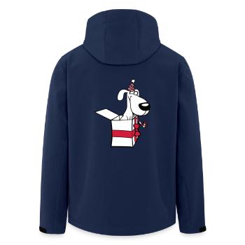 Hund Geburtstag Geschenk Party Hut Feiern Tröte - Recycelte Männer Softshell-Jacke von Stanley/Stella - Navy - Hinten - AI Model Male 185 light (185cm)