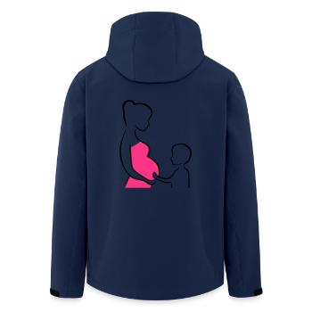 Schwangere mit Sohn Silhouette - Recycelte Männer Softshell-Jacke von Stanley/Stella - Navy - Hinten - AI Model Male 185 light (185cm)