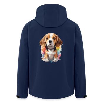 Beagle Hund Portrait Bunt - Recycelte Männer Softshell-Jacke von Stanley/Stella - Navy - Hinten - AI Model Male 185 light (185cm)
