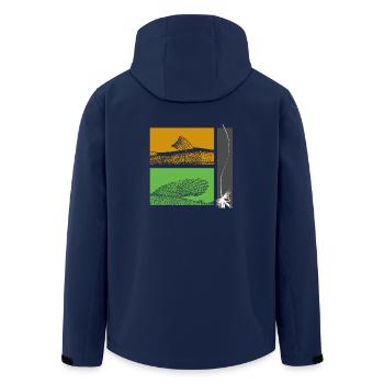 Modell 26 - Forelle und Äsche - Recycelte Männer Softshell-Jacke von Stanley/Stella - Navy - Hinten - AI Model Male 185 light (185cm)