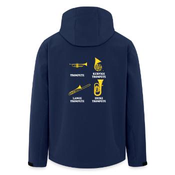 Trompeten - Recycelte Männer Softshell-Jacke von Stanley/Stella - Navy - Hinten - AI Model Male 185 light (185cm)
