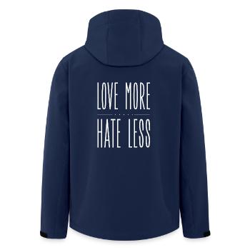 Love More Hate Less - Recycelte Männer Softshell-Jacke von Stanley/Stella - Navy - Hinten - AI Model Male 185 light (185cm)