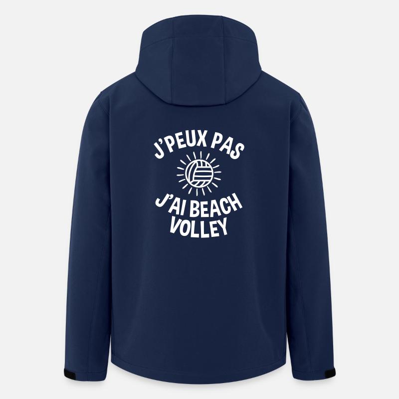 J'PEUX PAS, J'AI BEACH VOLLEY ! - Veste softshell homme en polyester recyclé Stanley/Stella - marine