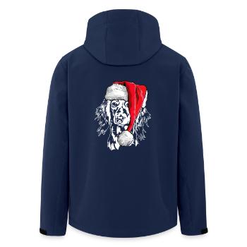Santa Longhair Dachshund Christmas Dogs Wilsigns - Men’s Recycled Softshell Jacket by Stanley/Stella - navy - Back - AI Model Male 185 light (185cm)