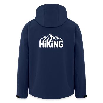 Wandern Typografie - Wandern Design - Recycelte Männer Softshell-Jacke von Stanley/Stella - Navy - Hinten - AI Model Male 185 light (185cm)