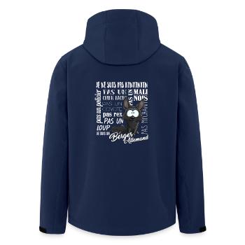 I am German Shepherd - black - whiteFR - Men’s Recycled Softshell Jacket by Stanley/Stella - navy - Back - AI Model Male 185 light (185cm)