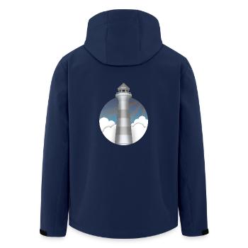 Lighthouse - Men’s Recycled Softshell Jacket by Stanley/Stella - navy - Back - AI Model Male 185 light (185cm)