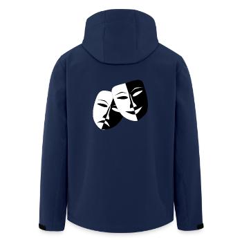 Theater Masken - Recycelte Männer Softshell-Jacke von Stanley/Stella - Navy - Hinten - AI Model Male 185 light (185cm)