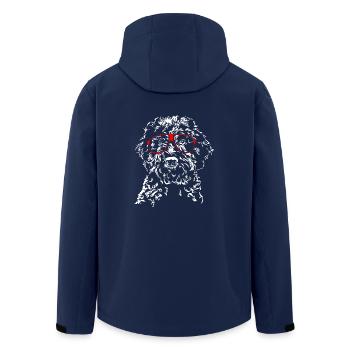 LAGOTTO ROMAGNOLO Glasses Dogs Dog Wilsigns - Men’s Recycled Softshell Jacket by Stanley/Stella - navy - Back - AI Model Male 185 light (185cm)