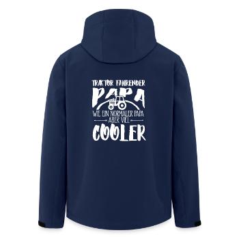 Landwirt Traktor Cooler Papa Geschenk - Recycelte Männer Softshell-Jacke von Stanley/Stella - Navy - Hinten - AI Model Male 185 light (185cm)