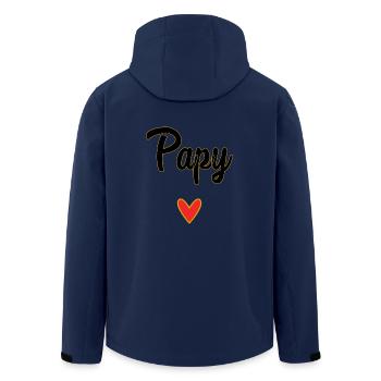 PAPY. PAPA. FÊTE DES PÈRES. BONNE FÊTE PAPA - Veste softshell homme en polyester recyclé Stanley/Stella - marine - Dos - AI Model Male 185 light (185cm)