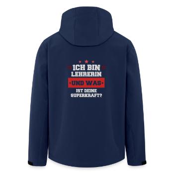 Ich bin Lehrerin und was ist deine Superkraft? - Recycelte Männer Softshell-Jacke von Stanley/Stella - Navy - Hinten - AI Model Male 185 light (185cm)