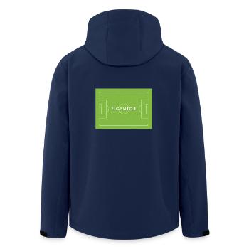 EIGENTOR Fußball Statement - Recycelte Männer Softshell-Jacke von Stanley/Stella - Navy - Hinten - AI Model Male 185 light (185cm)