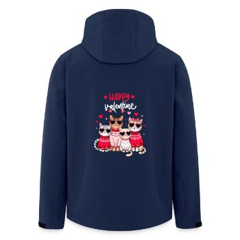 Saint-Valentin Chat Chat Chat Maman Chat Amoureux Fun - Veste softshell homme en polyester recyclé Stanley/Stella - marine - Dos - AI Model Male 185 light (185cm)