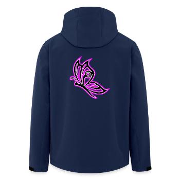 Schmetterling Pink - Recycelte Männer Softshell-Jacke von Stanley/Stella - Navy - Hinten - AI Model Male 185 light (185cm)