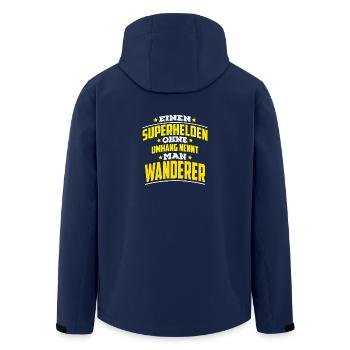 Superhelden ohne Umhang nennt man Wanderer - Recycelte Männer Softshell-Jacke von Stanley/Stella - Navy - Hinten - AI Model Male 185 light (185cm)