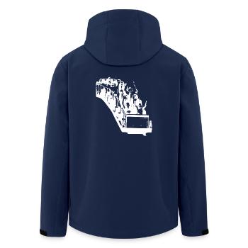 gxp life is a rollercoaster white - roller coastw - Men’s Recycled Softshell Jacket by Stanley/Stella - navy - Back - AI Model Male 185 light (185cm)