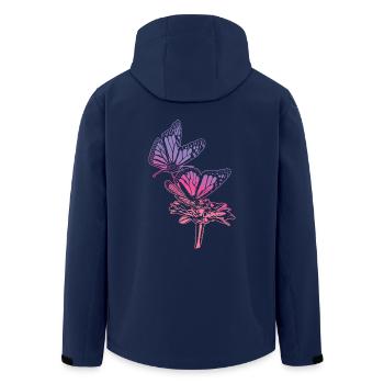 Monarch Butterfly Sketch Graphic Butterfly Lovers - Men’s Recycled Softshell Jacket by Stanley/Stella - navy - Back - AI Model Male 185 light (185cm)