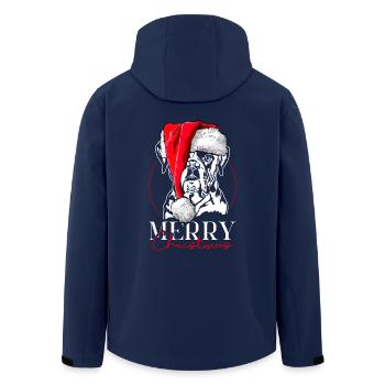 Père Noël Boxer Joyeux Noël Chiens Chien Wilsigns - Veste softshell homme en polyester recyclé Stanley/Stella - marine - Dos - AI Model Male 185 light (185cm)