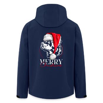 Père Noël Rottweiler Joyeux Noël Chiens Wilsigns - Veste softshell homme en polyester recyclé Stanley/Stella - marine - Dos - AI Model Male 185 light (185cm)