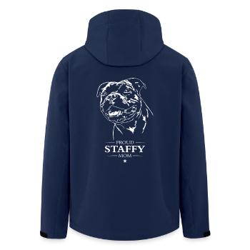 Staffy Mom Staffordshire Bullterrier Hund Wilsigns - Recycelte Männer Softshell-Jacke von Stanley/Stella - Navy - Hinten - AI Model Male 185 light (185cm)