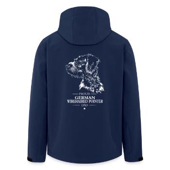 German Wirehaired Pointer Dad Dogs Dog Wilsigns - Men’s Recycled Softshell Jacket by Stanley/Stella - navy - Back - AI Model Male 185 light (185cm)