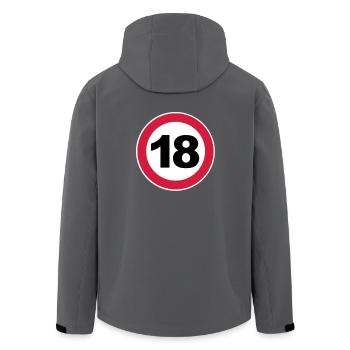 18Th birthday 18 Birthdayshirt 3 c. - Men’s Recycled Softshell Jacket by Stanley/Stella - anthracite - Back - AI Model Male 185 light (185cm)