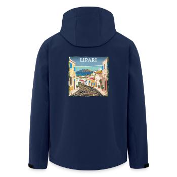 Lipari Italy: Dream Beach Summer Vacation - Men’s Recycled Softshell Jacket by Stanley/Stella - navy - Back - AI Model Male 185 light (185cm)