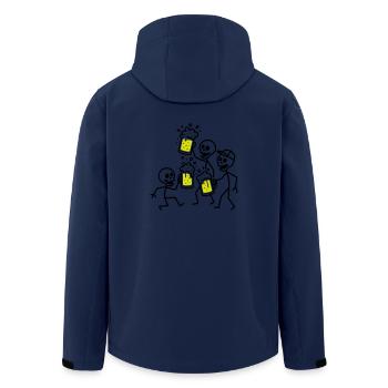 Bier Team Skelett - Recycelte Männer Softshell-Jacke von Stanley/Stella - Navy - Hinten - AI Model Male 185 light (185cm)