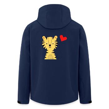 Tigre mignon avec ballon coeur - Mode bébé - Naissance - Veste softshell homme en polyester recyclé Stanley/Stella - marine - Dos - AI Model Male 185 light (185cm)