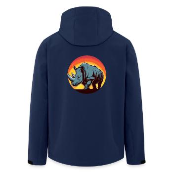 Rhinoceros Sunset Round - Men’s Recycled Softshell Jacket by Stanley/Stella - navy - Back - AI Model Male 185 light (185cm)