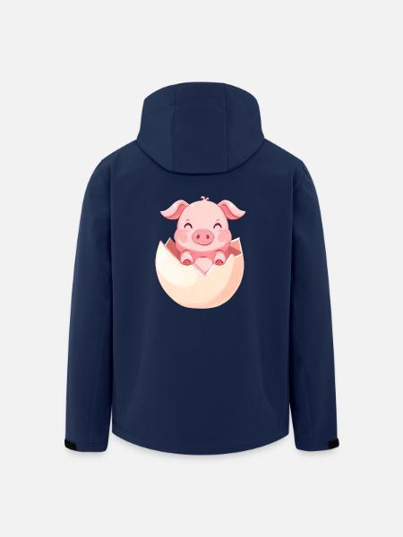 üßes Ferkel schlüpft aus dem Ei - niedliches - Recycelte Männer Softshell-Jacke von Stanley/Stella - Navy