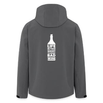 Wein - Life is Too Short for Bad Wine - Geschenk - Recycelte Männer Softshell-Jacke von Stanley/Stella - Anthrazit - Hinten - AI Model Male 185 light (185cm)