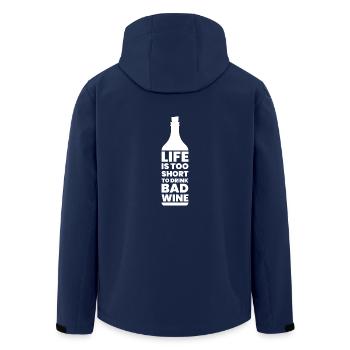 Wein - Life is Too Short for Bad Wine - Geschenk - Recycelte Männer Softshell-Jacke von Stanley/Stella - Navy - Hinten - AI Model Male 185 light (185cm)