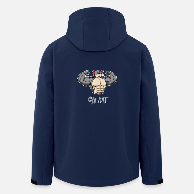 Fitness Rate - Mouse - Weightlifting - Bodybuilder - Men’s Recycled Softshell Jacket by Stanley/Stella - navy