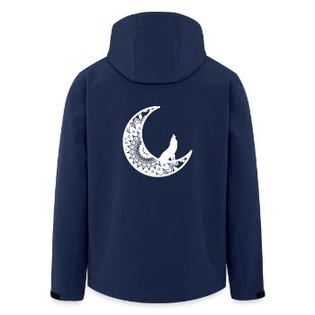 Mandala moon gift Wolf howling spirituality - Men’s Recycled Softshell Jacket by Stanley/Stella - navy - Back - AI Model Male 185 light (185cm)