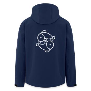 Fish Fishermen Angler Fishing Ying Yang Sign - Men’s Recycled Softshell Jacket by Stanley/Stella - navy - Back - AI Model Male 185 light (185cm)