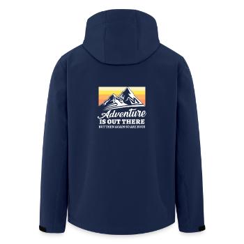 Adventure is out there are bugs - Men’s Recycled Softshell Jacket by Stanley/Stella - navy - Back - AI Model Male 185 light (185cm)