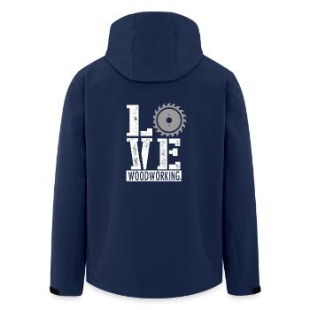 Tischler Schreiner Geschenk - Recycelte Männer Softshell-Jacke von Stanley/Stella - Navy - Hinten - AI Model Male 185 light (185cm)