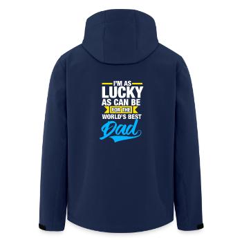 Meilleur papa du monde - Veste softshell homme en polyester recyclé Stanley/Stella - marine - Dos - AI Model Male 185 light (185cm)